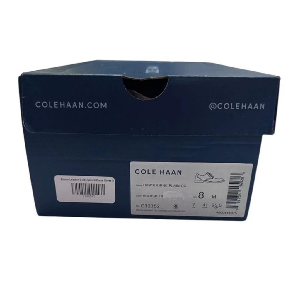 Cole Haan Mens Hawthorne Brown Leather Lace Up Oxford Dress Shoes Size 8 M‎ NWOT